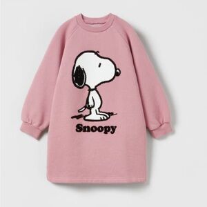 Zara Snoopy Pink Sweatshirt Dress